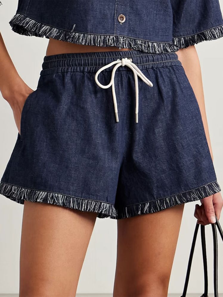 Image may contain Clothing Shorts and Beachwear